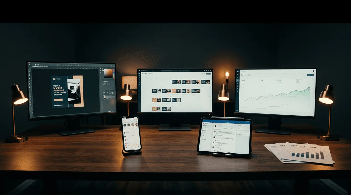 ApeShot social media management operations - graphics, posting, ads and reporting