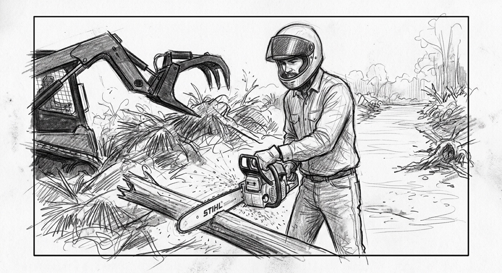 Storyboard 02 — chainsaw action